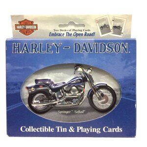 Harley-Davidson Collectible Tin Double Deck Playing Cards Softail Edition 2001